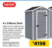 Keter 4 x 3 Manor Shed