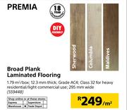 Premia Broad Plank Laminated Flooring-Per Sqm