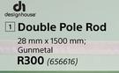 Design House Double Pole Red-28mm x 1500mm