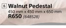 Design House Walnut Pedestal-450mm x 450mm x 650mm