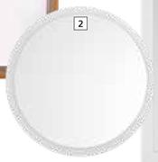 Victorian Round Mirror 66cm Silver & White