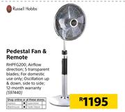 Russell & Hobbs Pedestal Fan & Remote