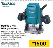 Makita 900W 6mm Plunge Router