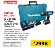 Makita 18V Li-Ion Cordless Impact Drill Driver Kit