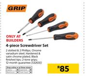 Grip 4 Piece Screwdriver Set