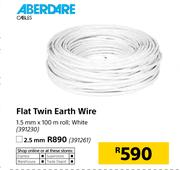 Aberdare White Flat Twin Earth Wire 2.5mm