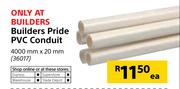 Builders Pride PVC Conduit (4000mm x 20mm)-Each