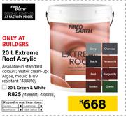 Fired Earth 20Ltr Extreme Roof Acrylic Green & White