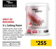 Fired Earth 5Ltr Ceiling Paint