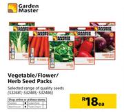 Garden Master Vegetable/Flower/Herb Seed Packs-Each