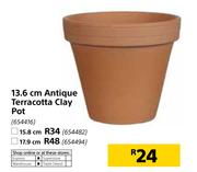 15.8cm Antique Terracotta Clay Pot