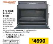 Megamaster 1m Black Built-In-Braai