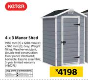 Keter 4 x 3 Manor Shed