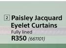 Designhouse Paisley Jacquard Eyelet Curtains 