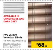 PVC 25mm Venetian Blinds 470mmX900mm-Each