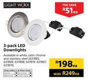 Light Worx 3-Pack LED Downlight-Each