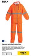 Beck Navy Rainsuit With Reflective Tape