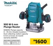 Makita 900 W 6mm Plunge Router