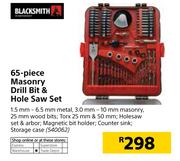 Blacksmith 65-Piece Masonry Drill Bit & Hole Saw Set