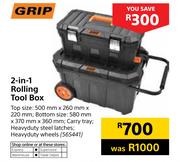 Grip 2-In-1 Rolling Tool Box