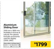 Aluminium Sliding Door 2100 x 1800mm