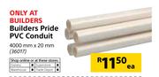 Builders Pride PVC Conduit (4000mm x 20mm)-Each