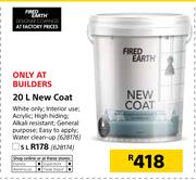 Fired Earth New Coat-20Ltr
