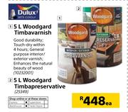 Dulux Woodgard Timbavarnish-5Ltr/Woodgard Timbapreservative 5Ltr-Each