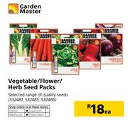 Garden Master Vegetable/Flower/Herb Seed Packs-Each