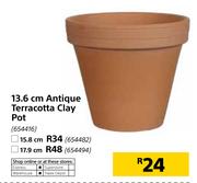 Antique Terracotta Clay Pot 17.9cm