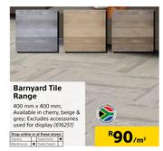 Barnyard Tile Range-Per Sqm