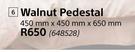 Design House Walnut Pedestal (450mm x 450mm x 650mm)