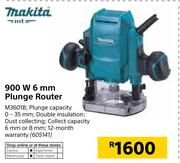 Makita 900W 6mm Plunge Router