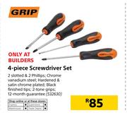Grip 4 Piece Screwdriver Set