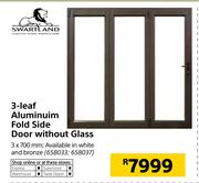 Swartland 3 Leaf Aluminium Fold Side Door Without Glass-3 x 700mm