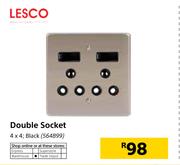 Lesco Double Socket Black-4 x 4