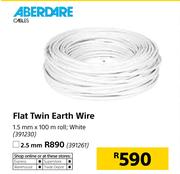 Aberdare Flat Twin Earth Wire White-2.5mm x 100m Roll
