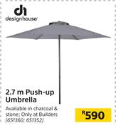 Designhouse 2.7m Push Up Umbrella