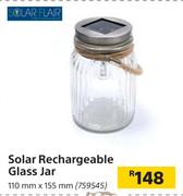 Solar Flair Solar Rechargeable Glass Jar-110mm x 155mm