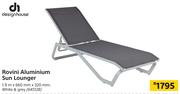 Design House Rovini Aluminium Sun Lounger-1.9m x 660mm x 320mm