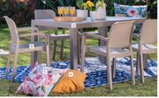Gold Sun Protea Rectangular Rattan Table