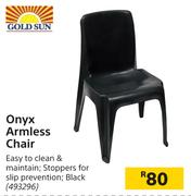 Gold Sun Onyx Armless Chair