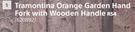 Tramontina Orange Garden Hand Fork With Wooden Handle