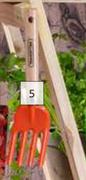 Tramontina Orange Garden Hand Fork With Wooden Handle