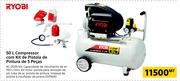 Ryobi 50Ltr Compressor com kit de pistola de Pintura de 5 Pecas AC-2005/Kit