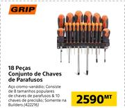 Grip 18 pecas Conjunto de Chaves de parafusos