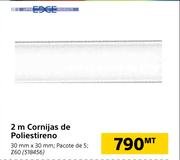 Edge 2m Cornijas de Poliestireno 30mm x 30mm
