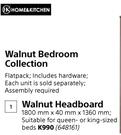 Home & Kitchen Walnut Headboard-1800mm x 40mm x 1360mm