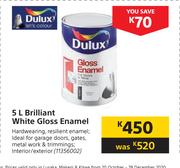 Dulux 5Ltr Brilliant White Gloss Enamel