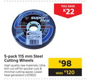 5-Pack 115mm Steel Cutting Wheels